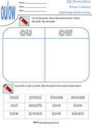 ou-ow-diphthong-match-up-worksheet